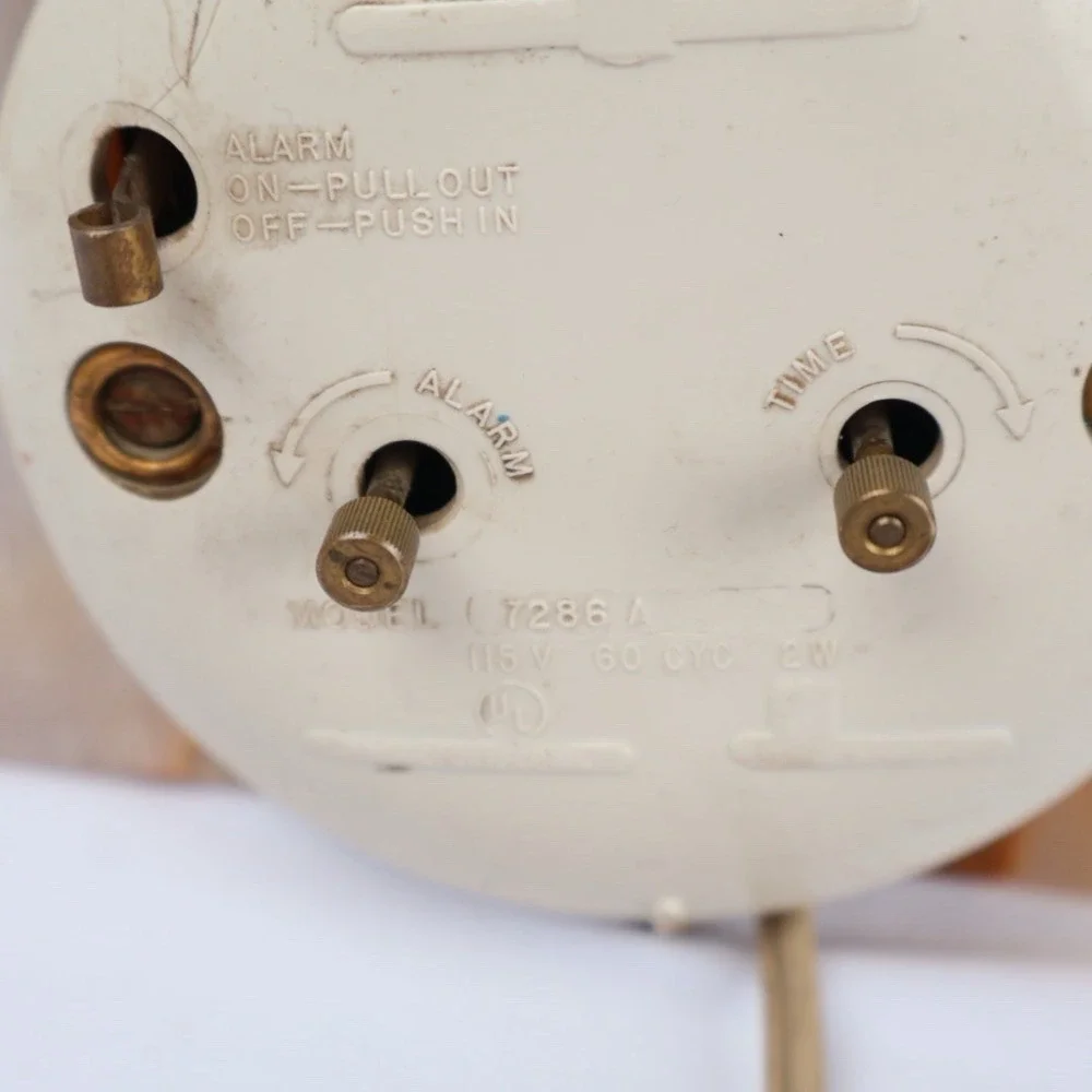 VTG Mid Century MCM General Electric GE Marble Table‎ Top Alarm Clock 7286A